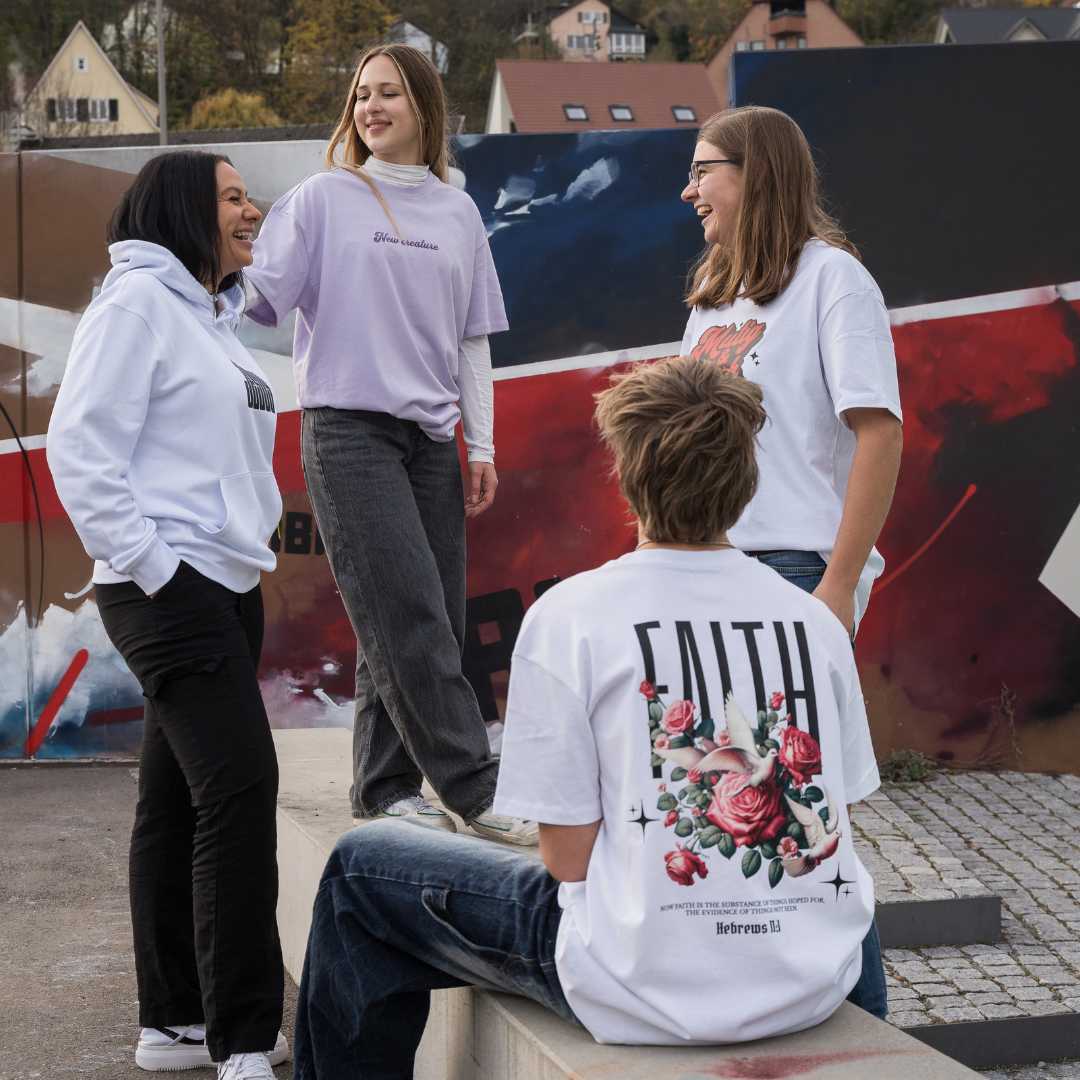 Hebr 11,1 - FAITH - Oversize-Shirt - doppelseitiger Druck