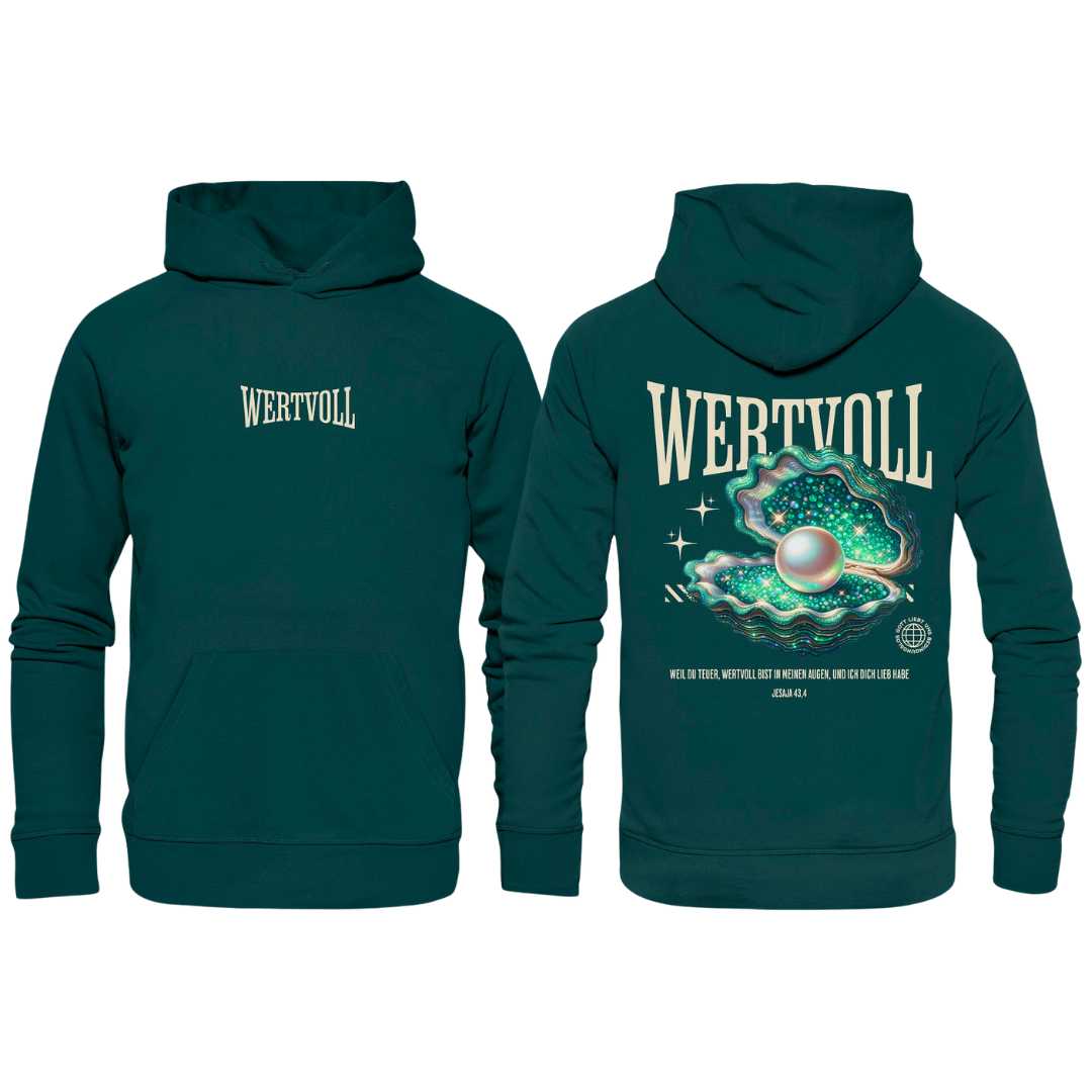 Jes 43,4 - WERTVOLL - doppelseitiger Druck - kuschliger Hoodie