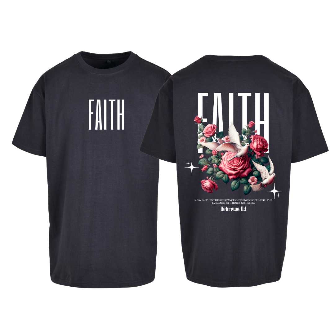 Hebr 11,1 - FAITH - Oversize-Shirt - doppelseitiger Druck