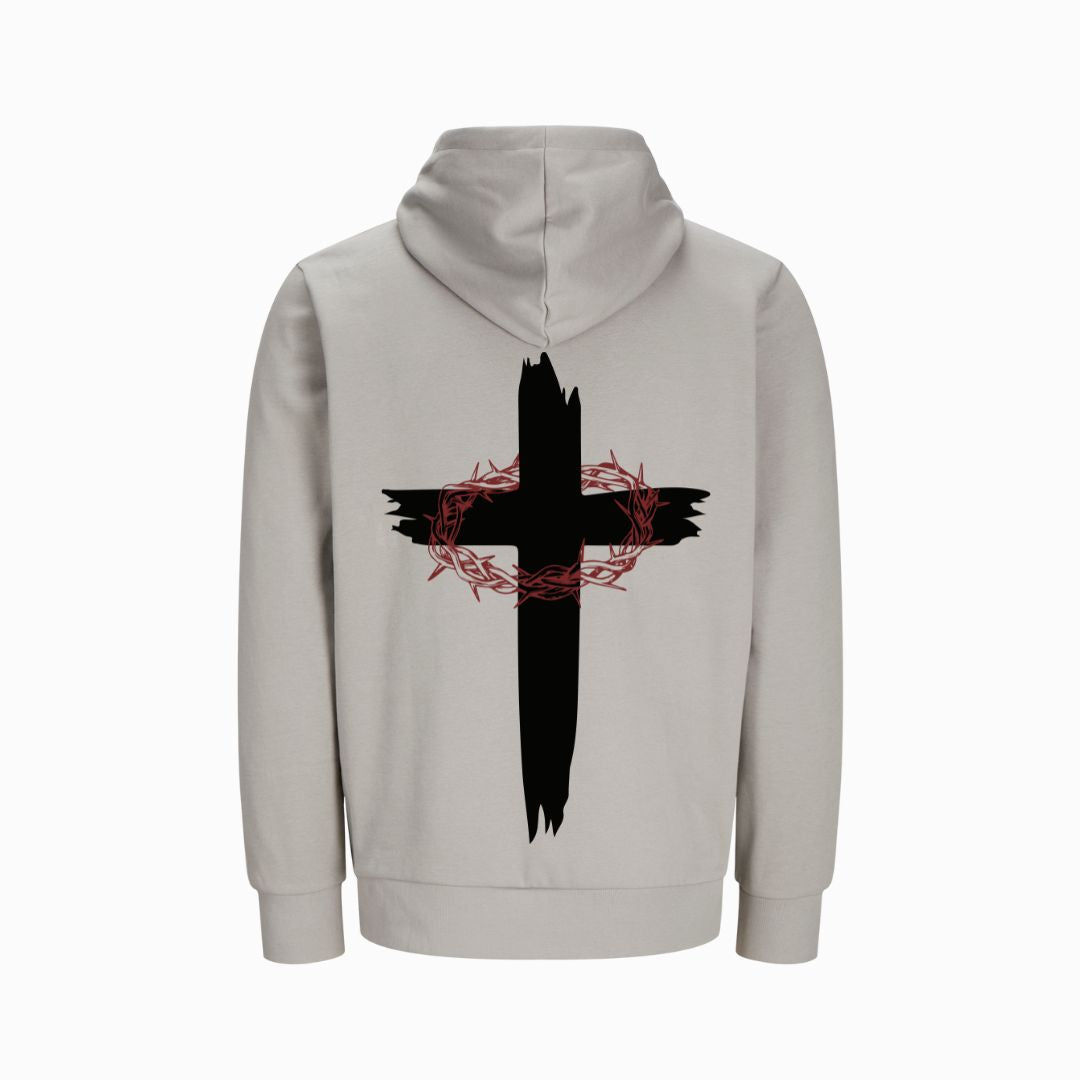 Kreuz mit Dornenkrone - BP - Bio-Superflausch-Hoodie