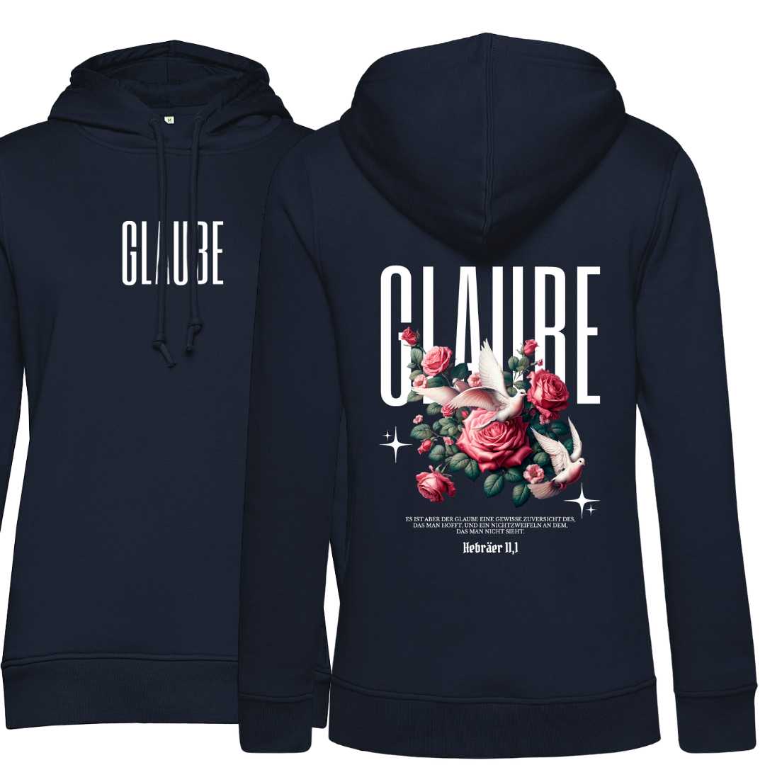 Hebr 11,1 - GLAUBE - beidseitiger Druck - Damenhoodie