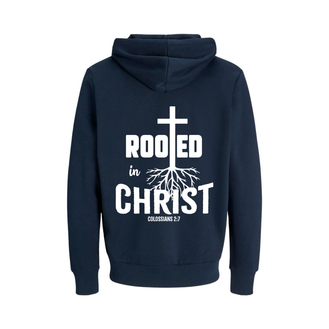 Kol 2,7 - Rooted in Christ - BP - Bio-Superflausch-Hoodie