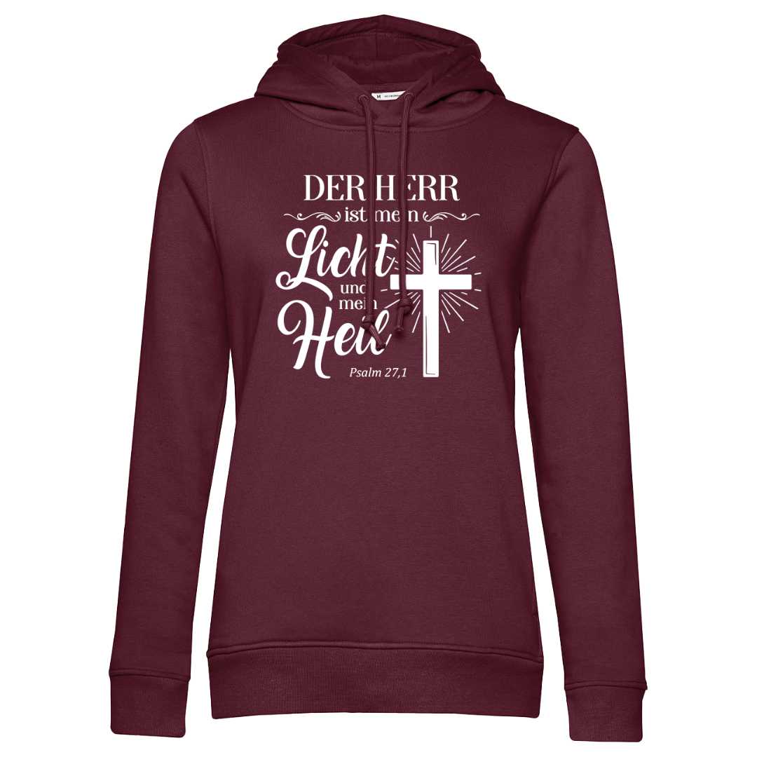 Ps 27,1 - Der HERR ist mein Licht & mein Heil (2) - Brustprint - Damenhoodie