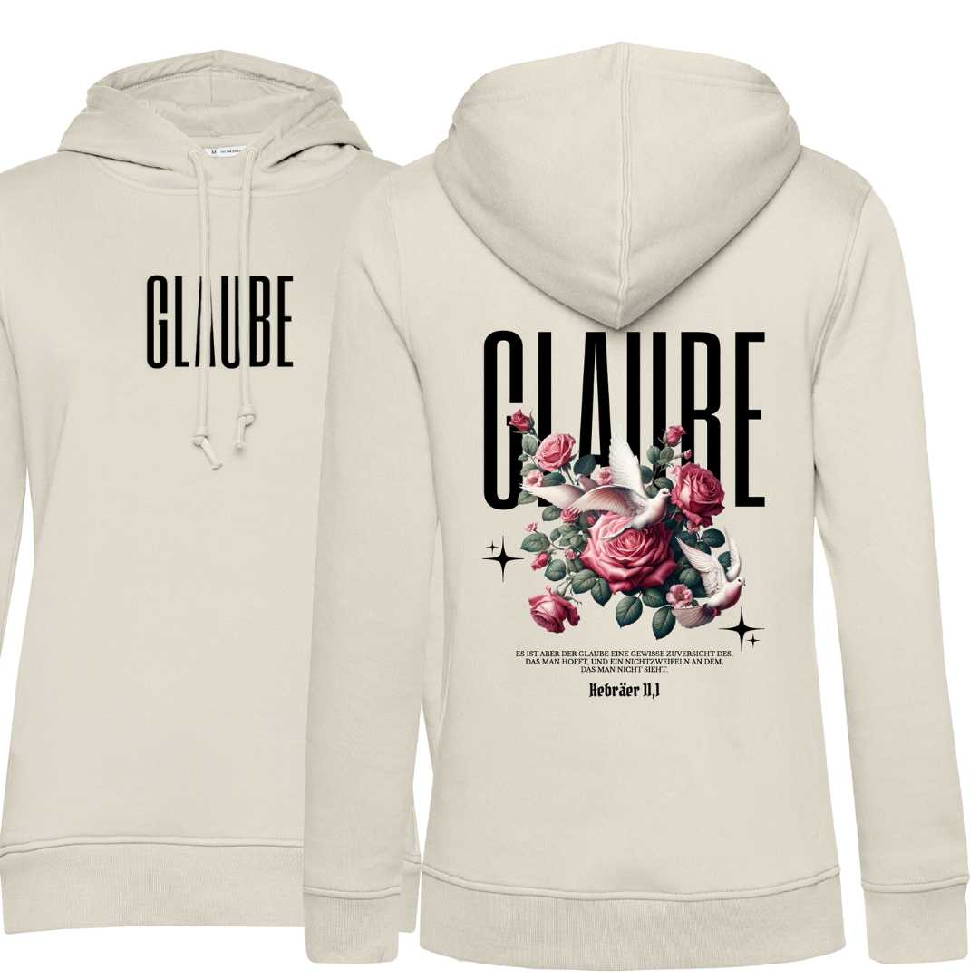 Hebr 11,1 - GLAUBE - beidseitiger Druck - Damenhoodie