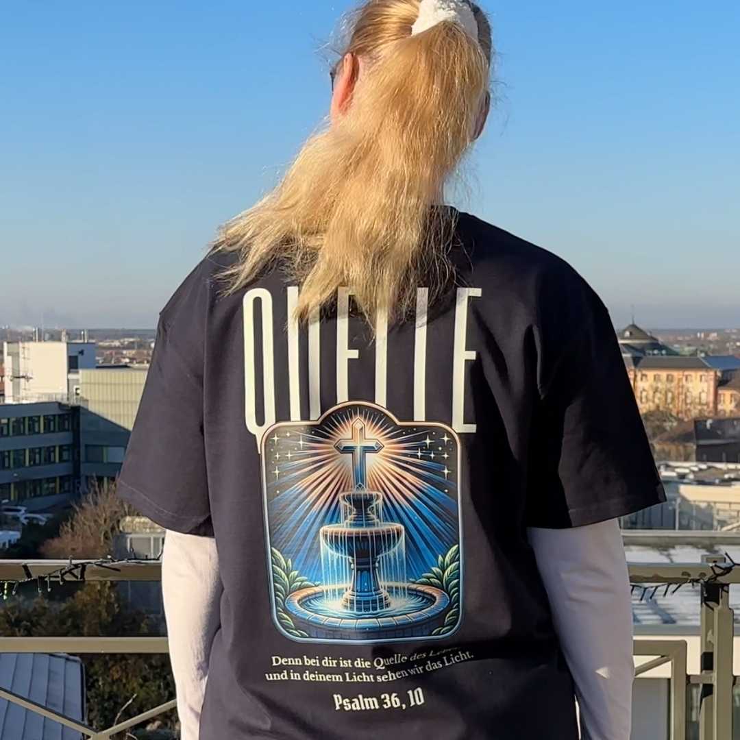 Ps 36,10 - Quelle des Lebens (2) - Oversize-Shirt - doppelseitiger Druck