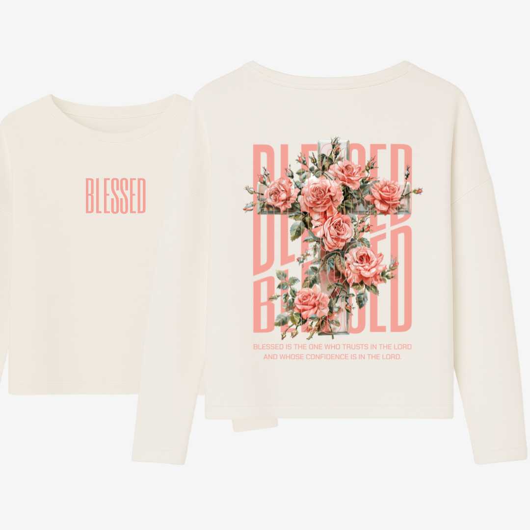 Jer 17,7 - BLESSED - Oversize-Damen-Sweatshirt - doppelseitiger Druck