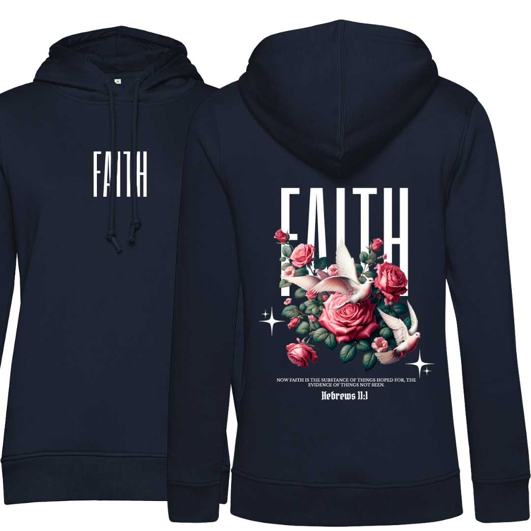 Hebr 11,1 - FAITH - beidseitiger Druck - Damenhoodie
