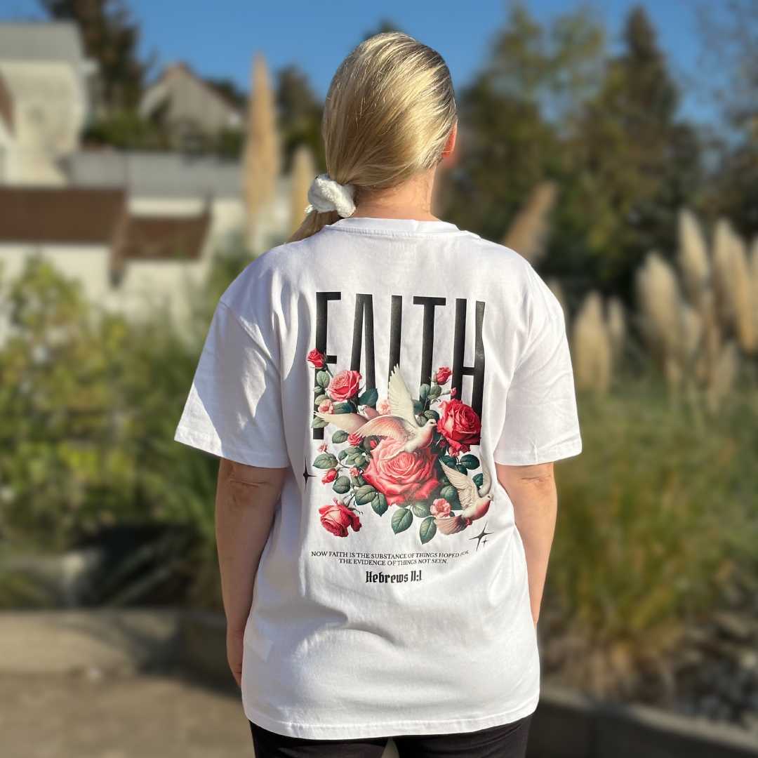 Hebr 11,1 - FAITH - Oversize-Shirt - doppelseitiger Druck