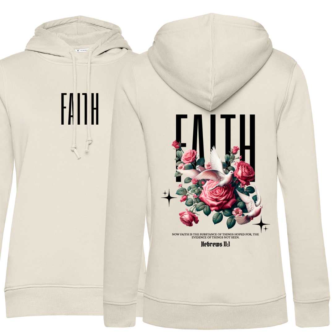 Hebr 11,1 - FAITH - beidseitiger Druck - Damenhoodie