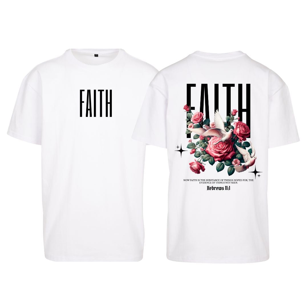 Hebr 11,1 - FAITH - Oversize-Shirt - doppelseitiger Druck