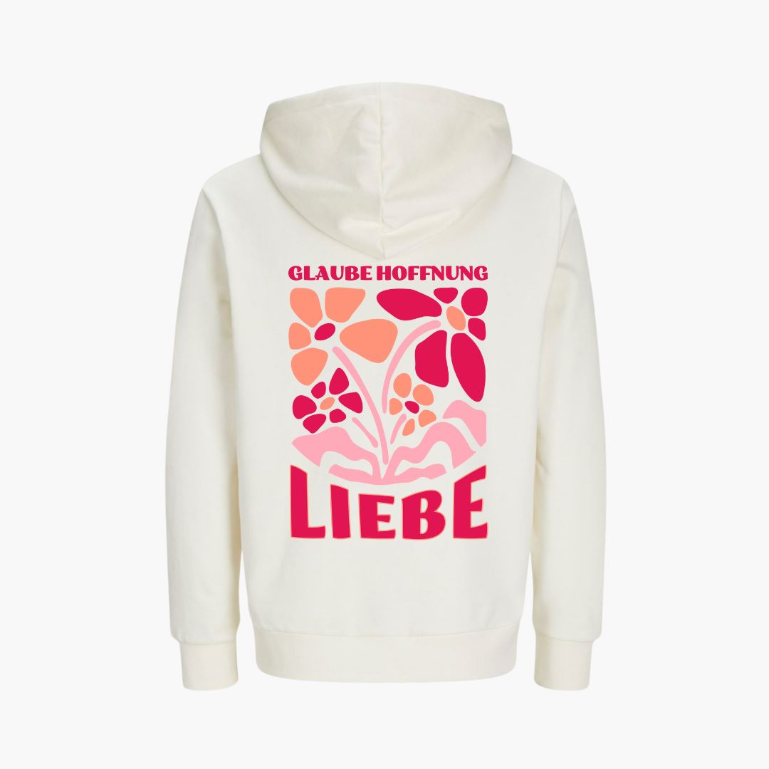 1.Kor 13,13 - Retro Flowers - BP - Bio-Superflausch-Hoodie