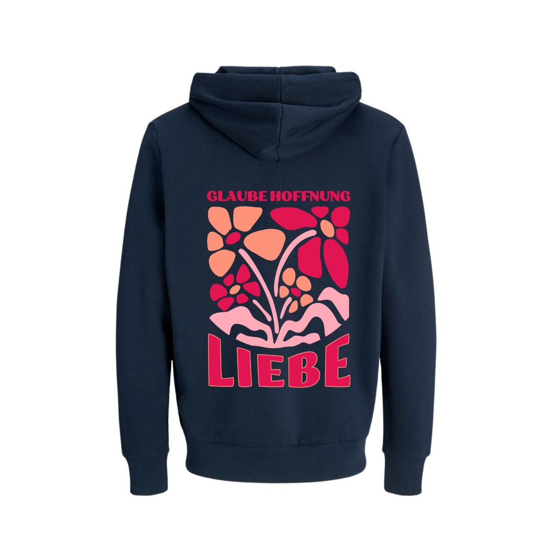 1.Kor 13,13 - Retro Flowers - BP - Bio-Superflausch-Hoodie