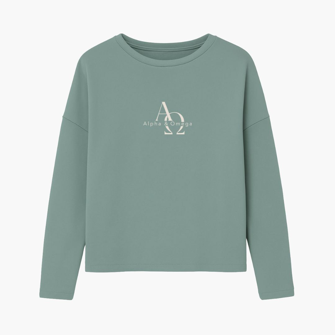Offenbarung 1,8 – Alpha & Omega | Ladies Oversize Sweatshirt