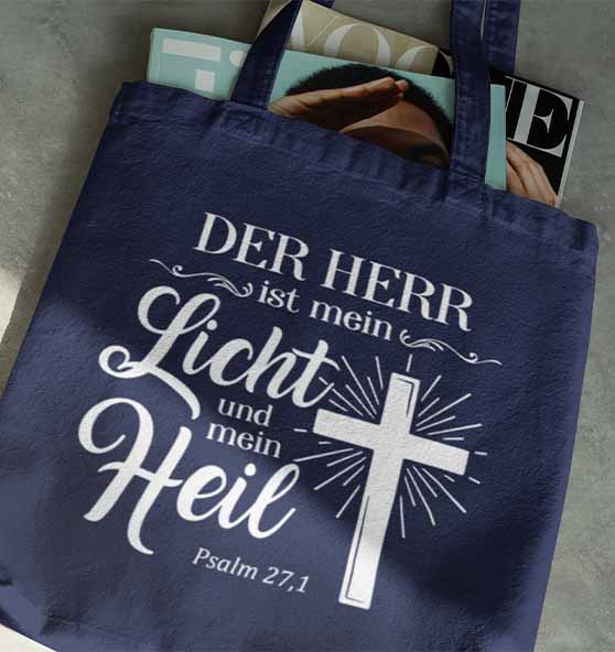 Ps 27,1 - Der HERR ist mein Licht & mein Heil (2) - Baumwolltasche