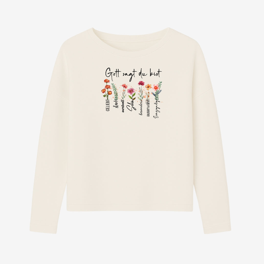 Gott sagt du bist | Ladies Oversize Sweatshirt