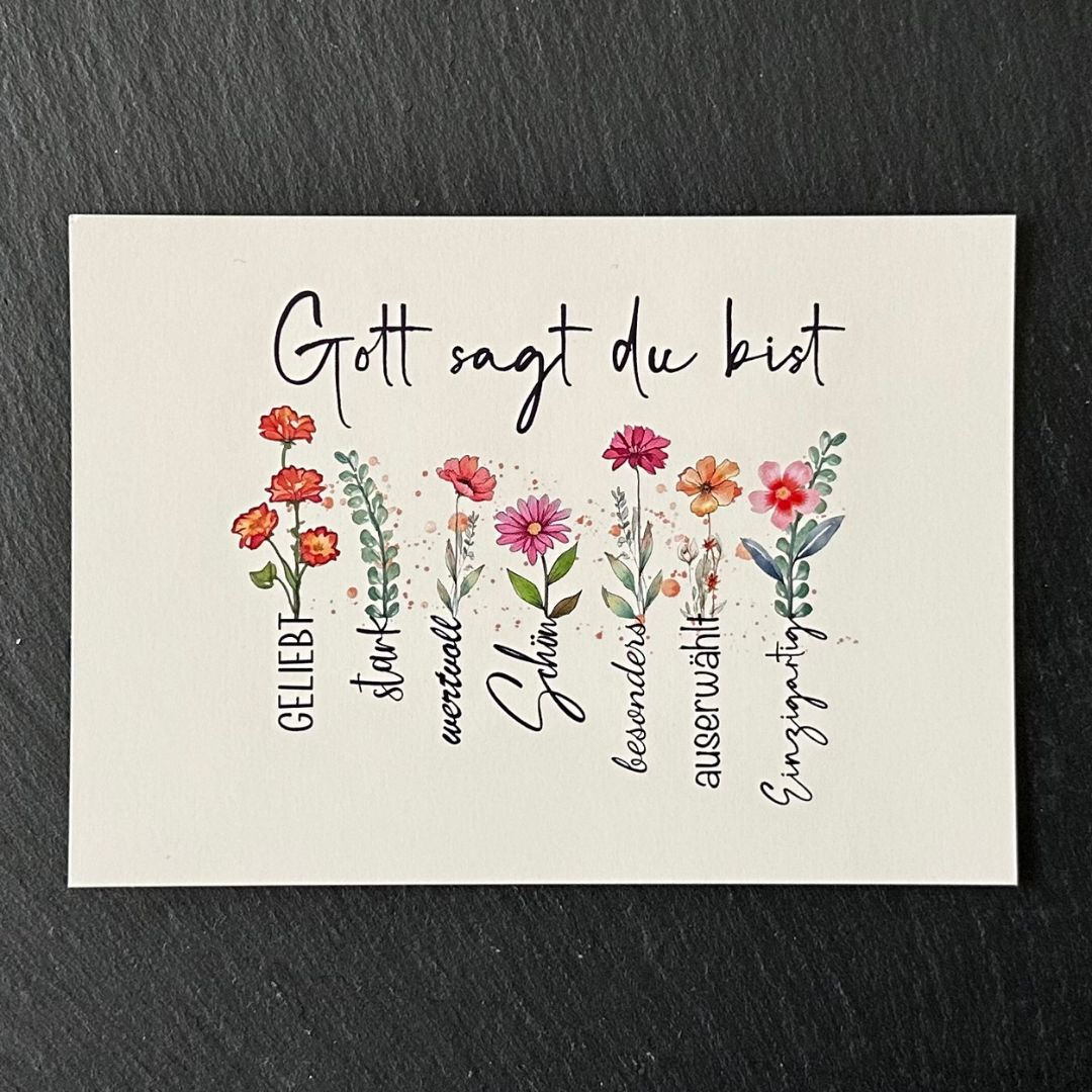 Gott sagt du bist | Postkarte