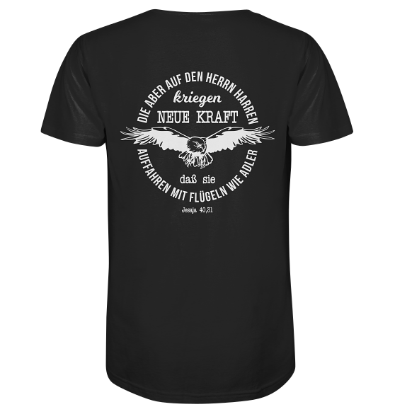 Jes 40,31 - Auffahren mit Flügeln wie Adler - V2 - BP - Organic Shirt