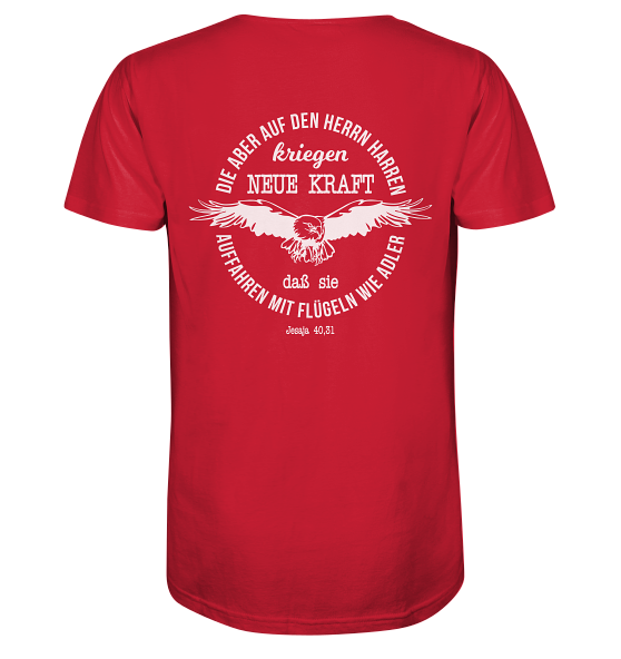 Jes 40,31 - Auffahren mit Flügeln wie Adler - V2 - BP - Organic Shirt