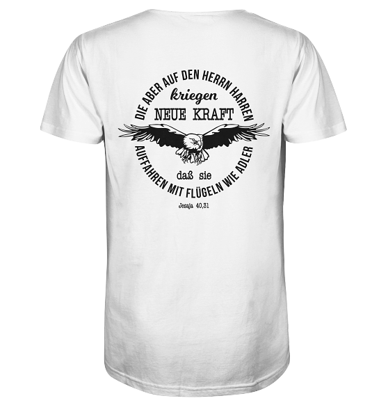 Jes 40,31 - Auffahren mit Flügeln wie Adler - V2 - BP - Organic Shirt
