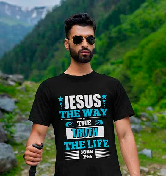 Joh 14,6 - Way, Truth, Life - FP - Organic Shirt