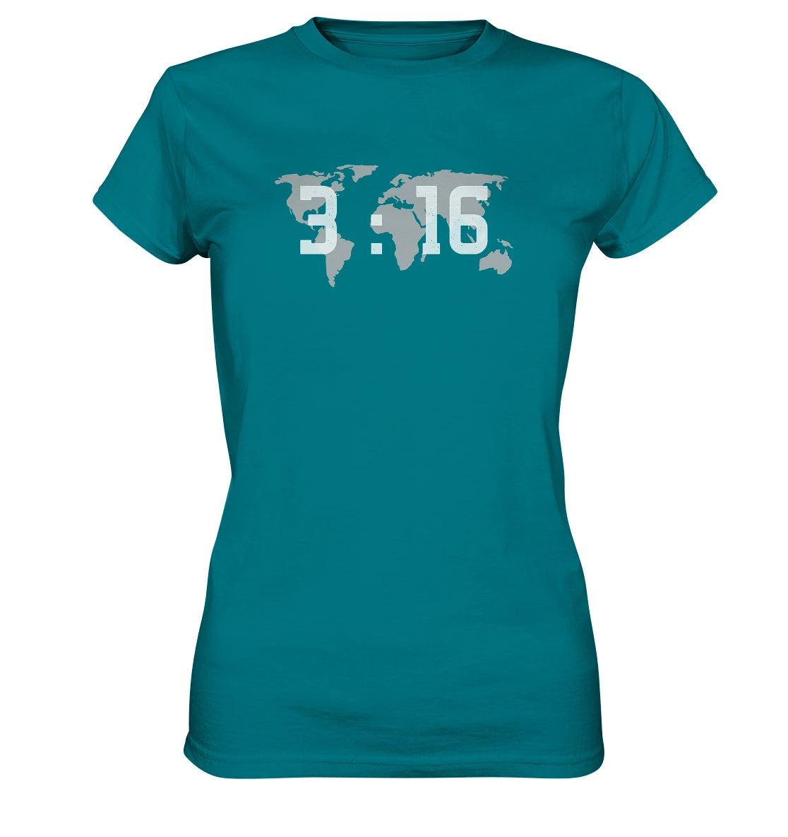 Joh 3,16 - World - weiß - FP - Ladies Premium Shirt