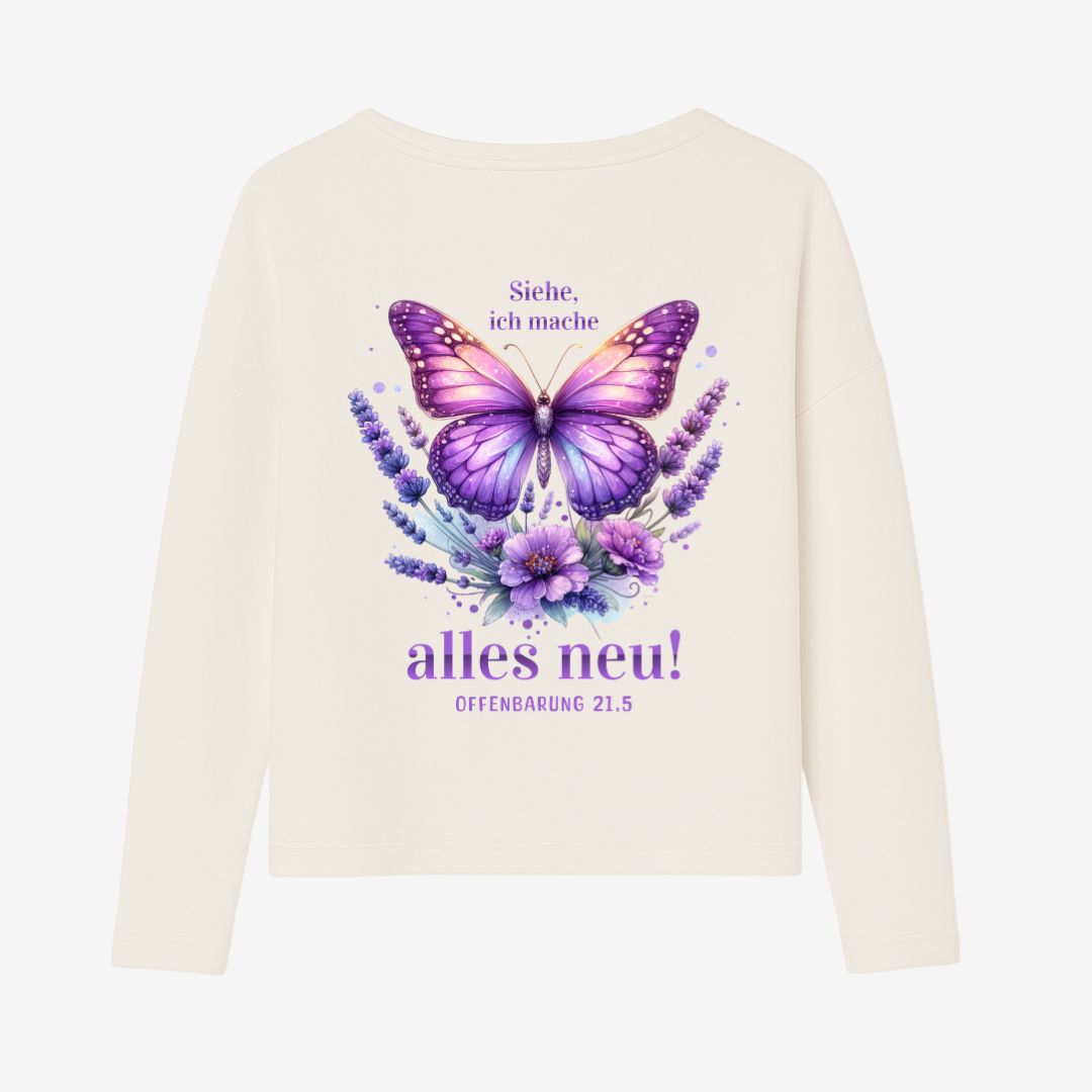 Offenbarung 21,5 - Alles Neu - Schmetterling | Ladies Oversize Sweatshirt