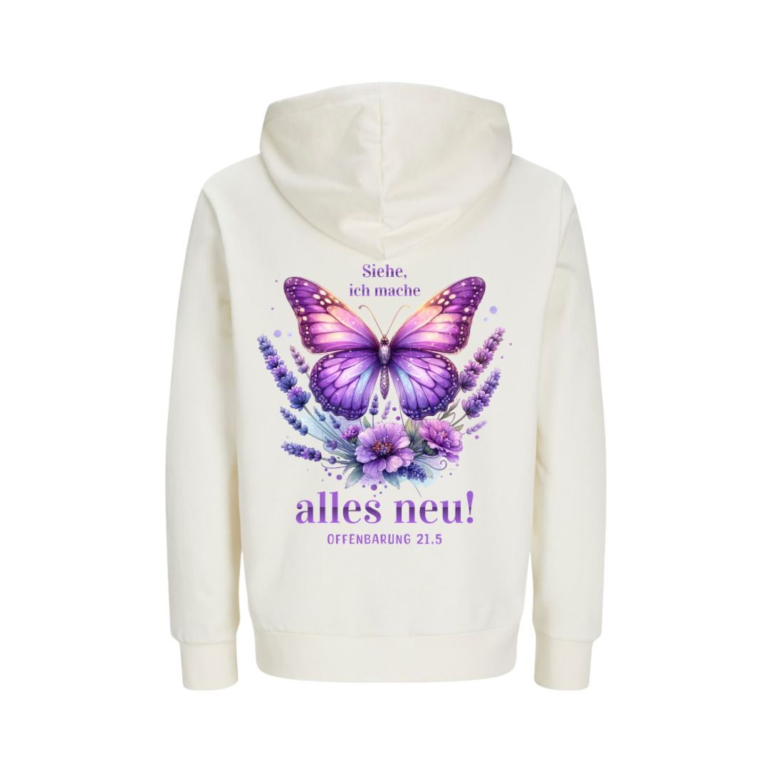 Offb 21,5 - alles neu - Schmetterling - BP - Bio-Superflausch-Hoodie