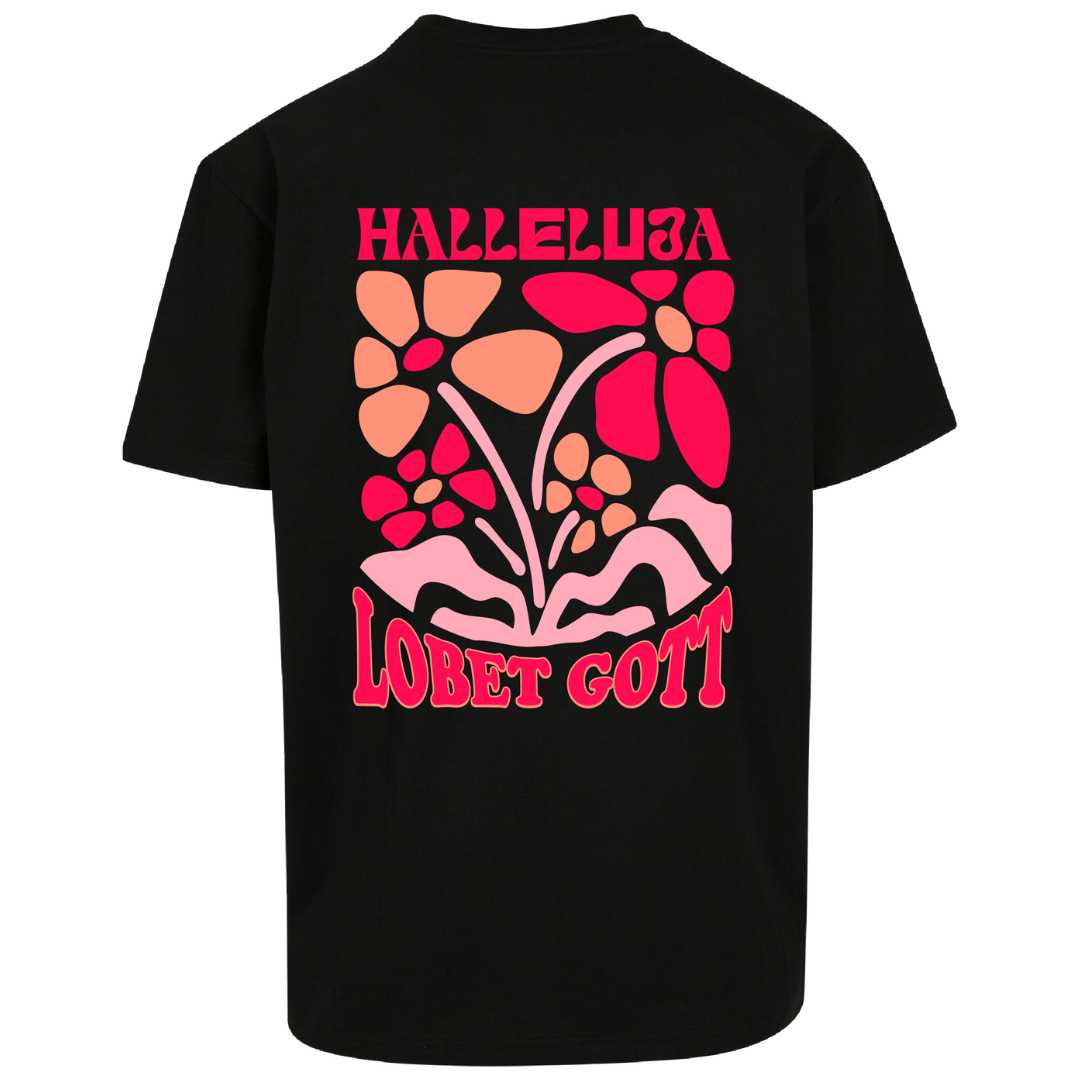 Ps 150,1 - Version 1 -  Oversize-Shirt - Retro Flowers - Backprint