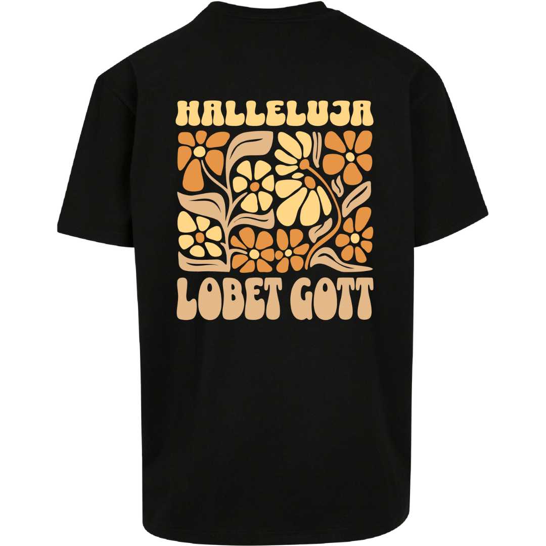 Ps 150,1 - Version 4 - Oversize-Shirt - Retro Flowers - Backprint