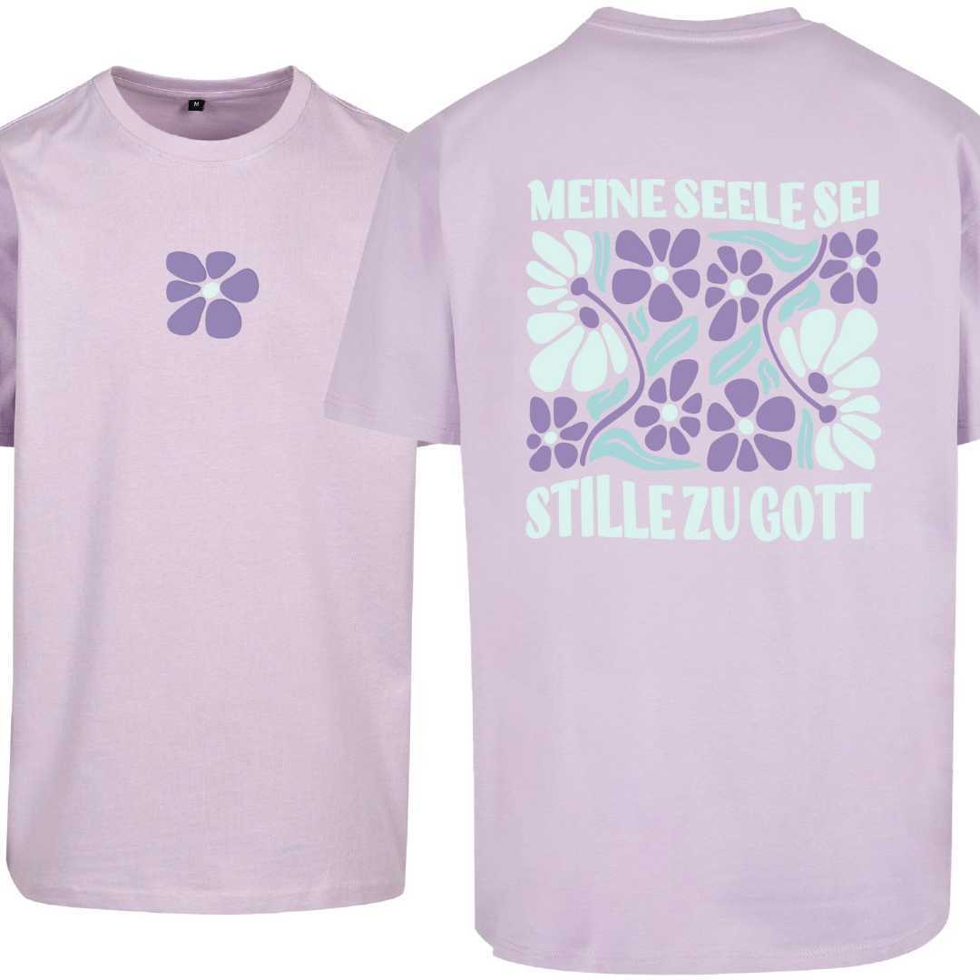 Ps 62,2 - Oversize-Shirt - Retro Flowers - doppelseitiger Druck