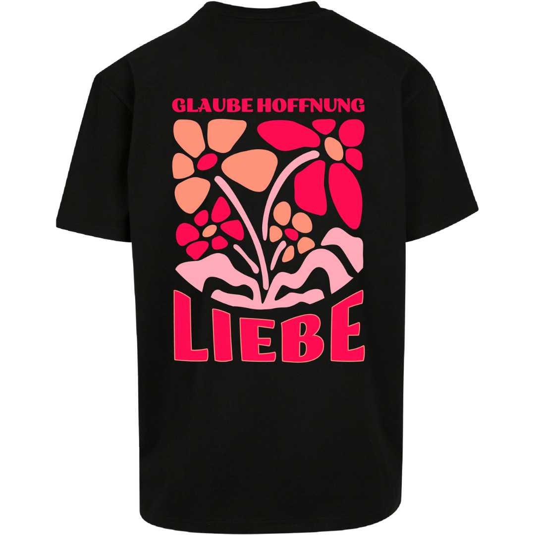 1.Kor 13,13 - Oversize-Shirt - Retro Flowers - Backprint