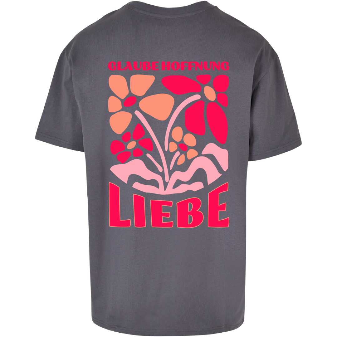 1.Kor 13,13 - Oversize-Shirt - Retro Flowers - Backprint