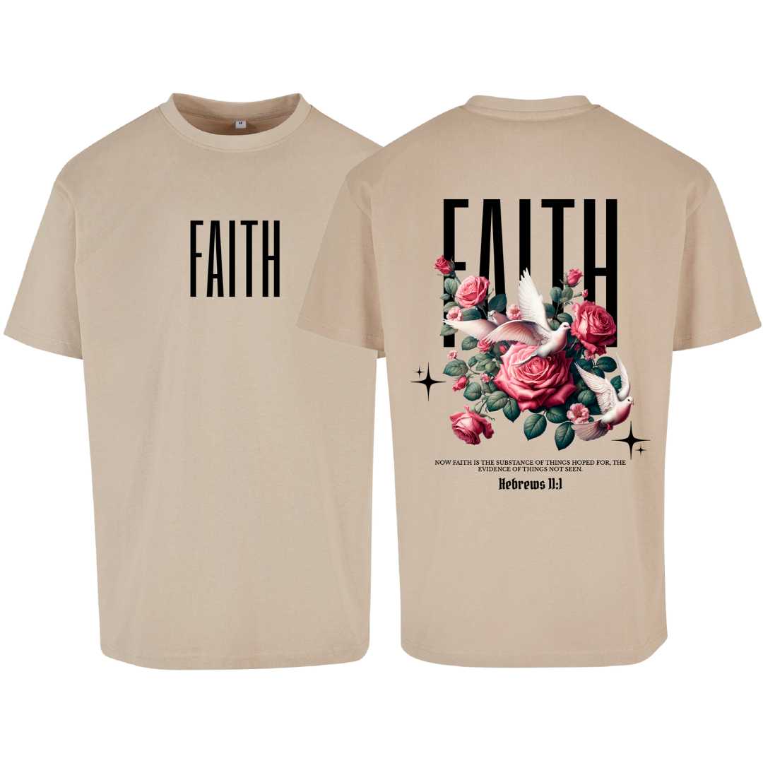 Hebr 11,1 - FAITH - Oversize-Shirt - doppelseitiger Druck