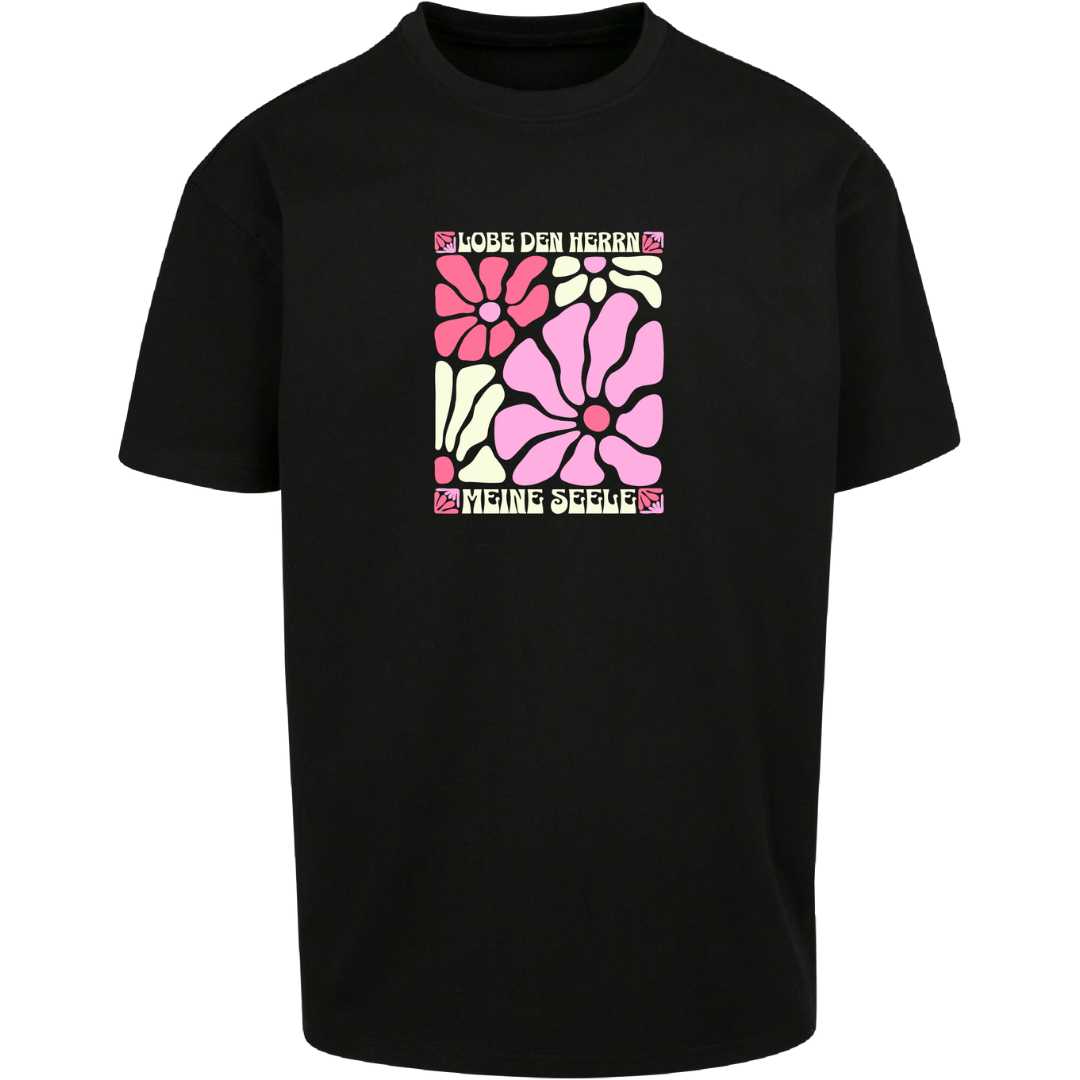 Ps 103,1 - Version 2 - Oversize-Shirt - Retro Flowers - Frontprint