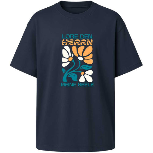 Ps 103,1 - Version 4 - Oversize-Shirt - Retro Flowers - Frontprint