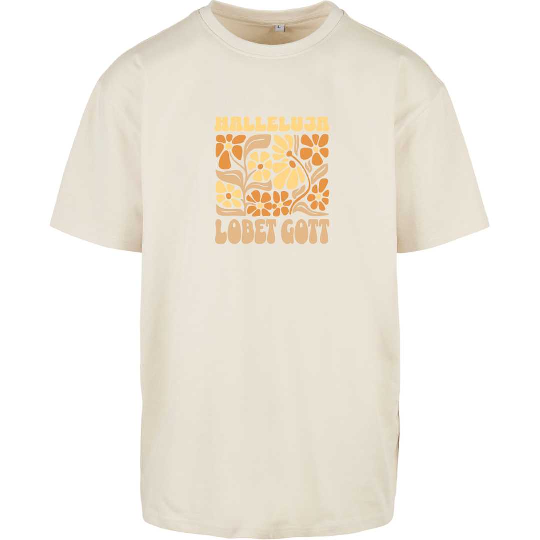 Ps 150,1 - Version 4 - Oversize-Shirt - Retro Flowers - Frontprint