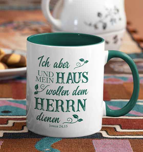 Jos 24,15 - Mein Haus - Tasse zweifarbig