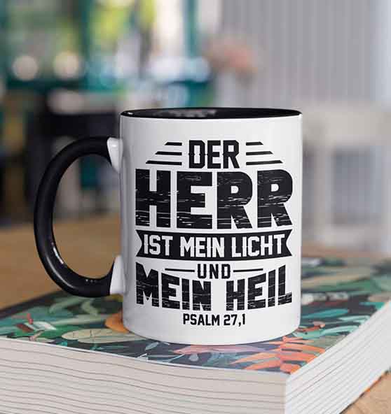 Ps 27,1 - Der HERR ist mein Licht & mein Heil (1) - Tasse zweifarbig