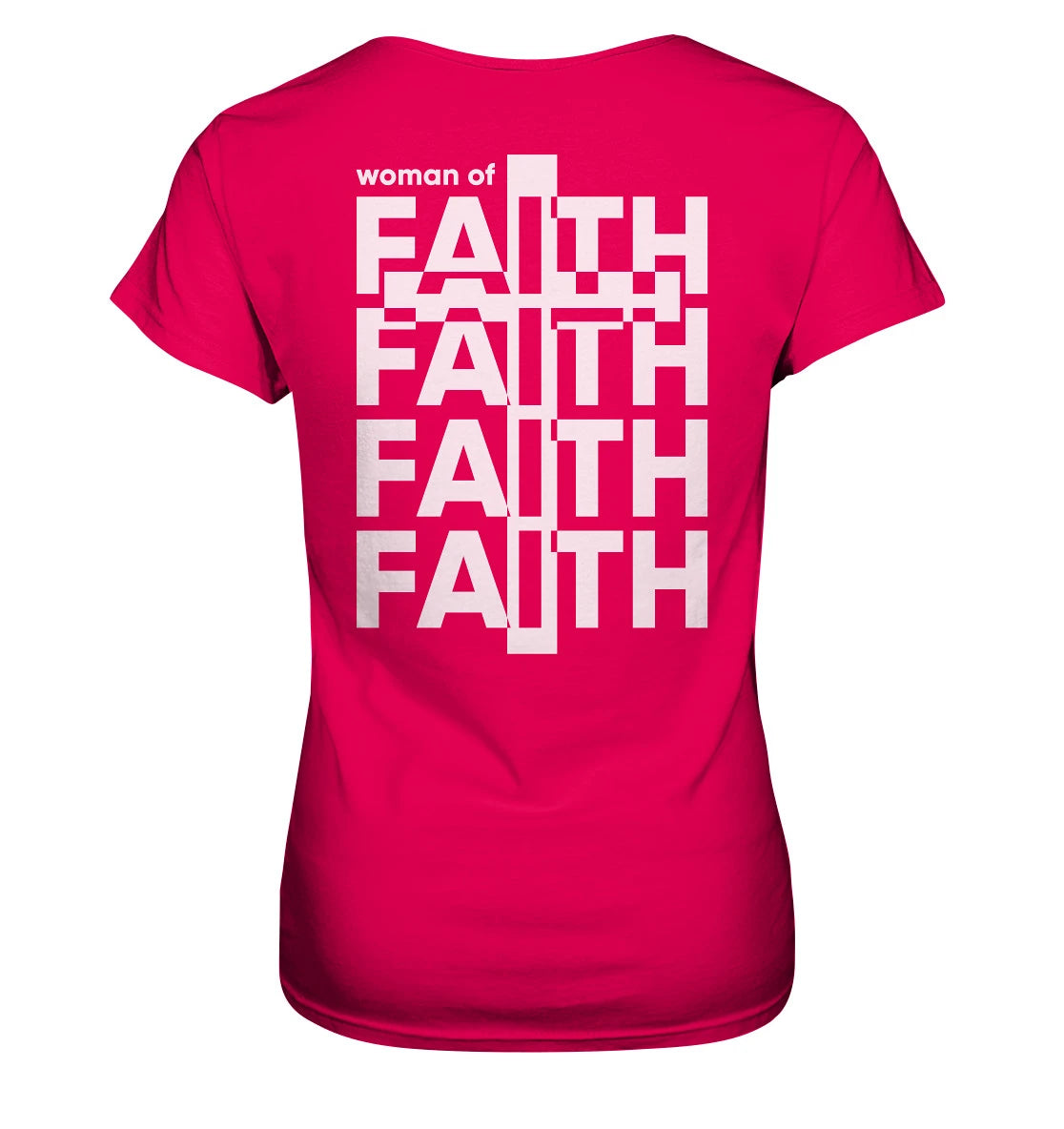 Woman of Faith - Rückenprint - Ladies Premium Shirt