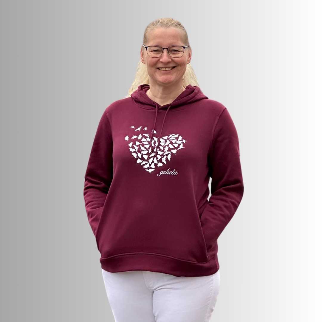 Jer 31,3 - geliebt - Brustprint - Damen-Hoodie