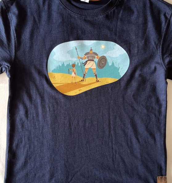 1. Sam 17 - David gegen Goliath - Bügelbild