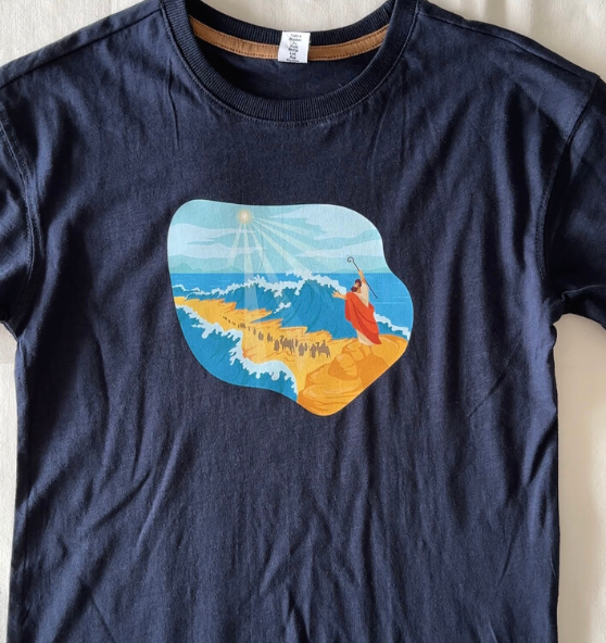 2.Mo 14 - Mose teilt das Meer - Bügelbild