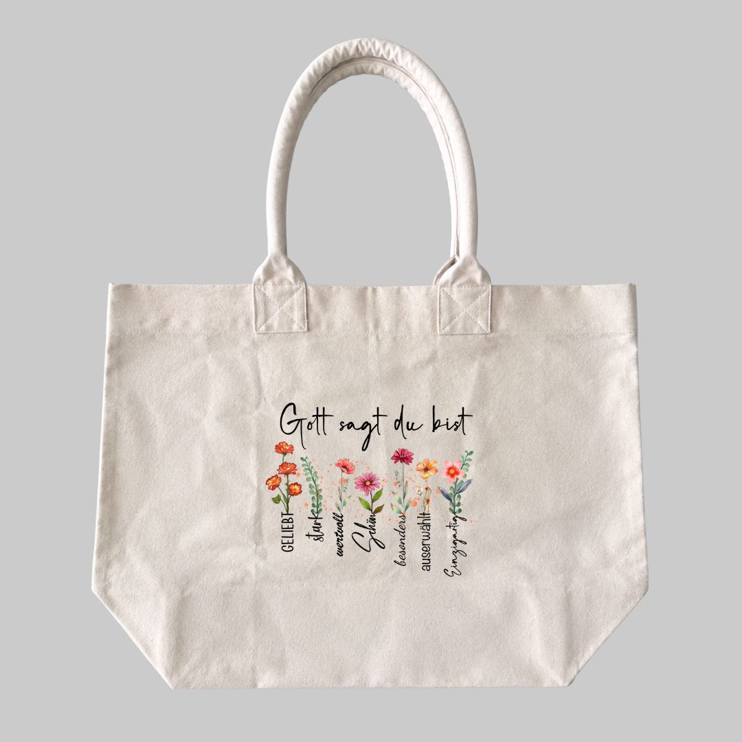 Gott sagt du bist - Kundenwunsch - Umtausch ausgeschlossen - Shoppertasche