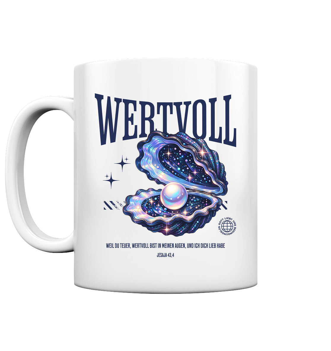 Jes 43,4 - WERTVOLL - navy - Tasse glossy