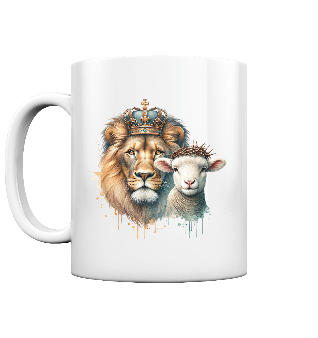 1.Petr 1,19 / Offb 5,5 - Löwe & Lamm - Tasse glossy