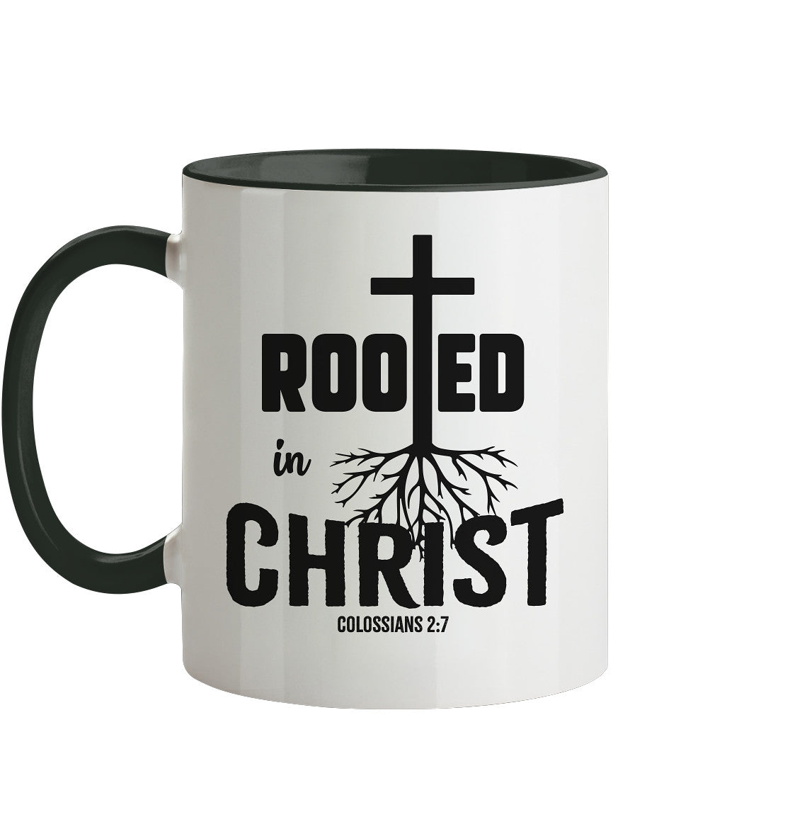 Kol 2,7 - Rooted in Christ - Tasse zweifarbig