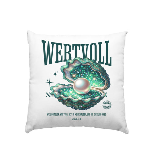 Jes 43,4 - WERTVOLL - emerald green - Kissen 40x40cm