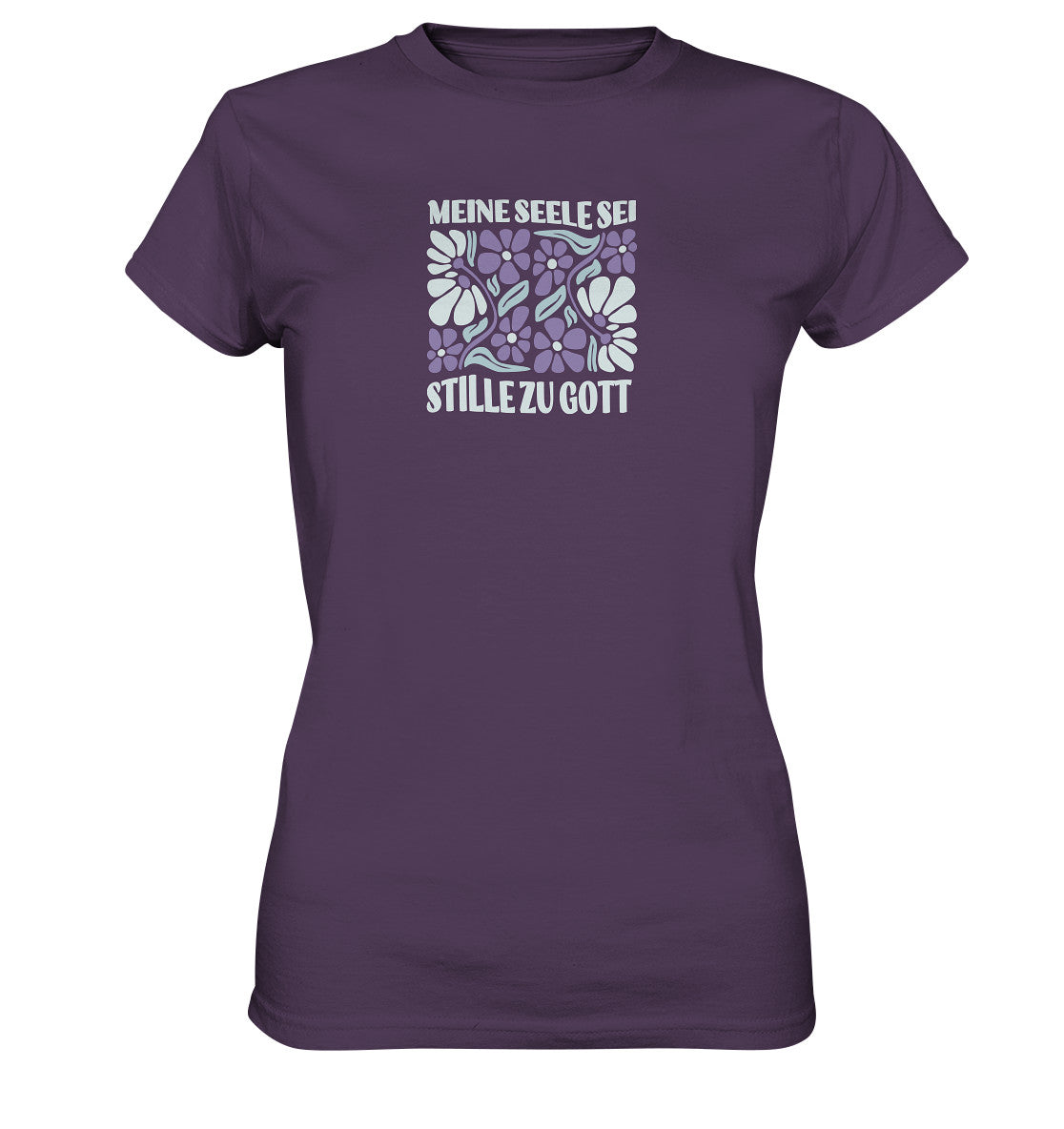 Ps 62,2 - Retro Flowers - Brustprint - Ladies Premium Shirt