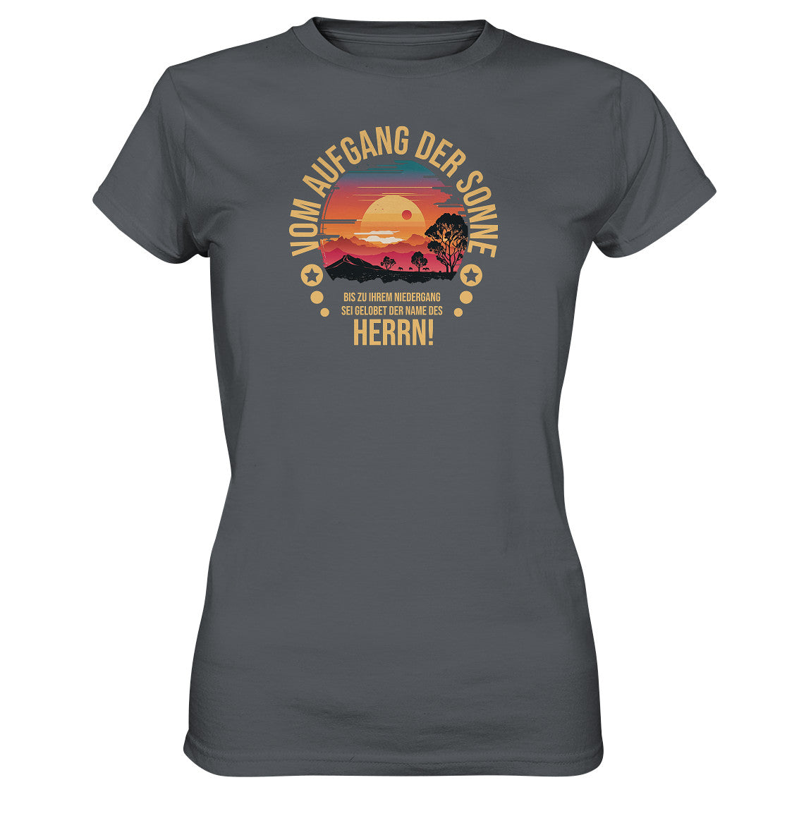 Ps 113,3 - Vom Aufgang der Sonne - Brustprint - Ladies Premium Shirt
