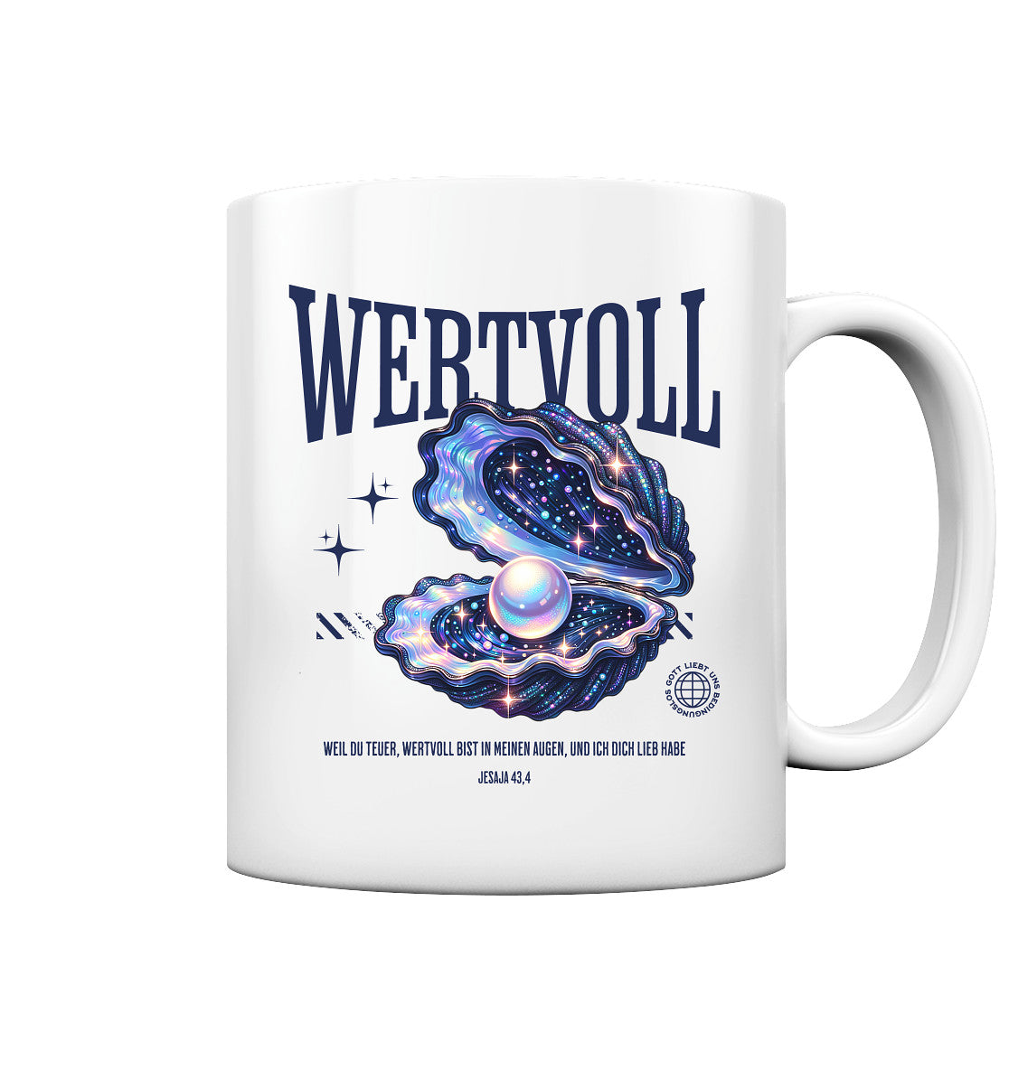 Jes 43,4 - WERTVOLL - navy - Tasse glossy